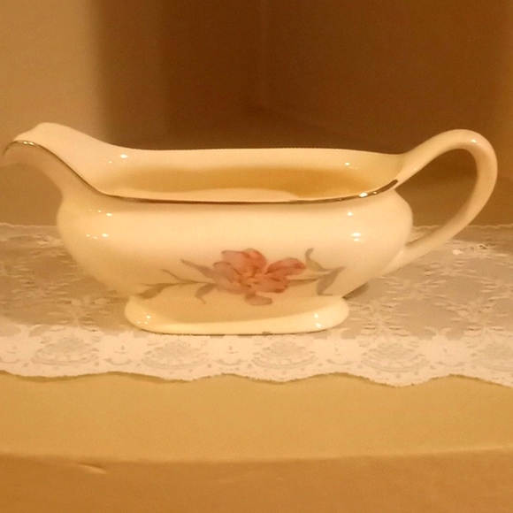 Vintage Universal Cambridge Iris Camwood Ivory- Gravy boat & platter - Picture 9 of 13